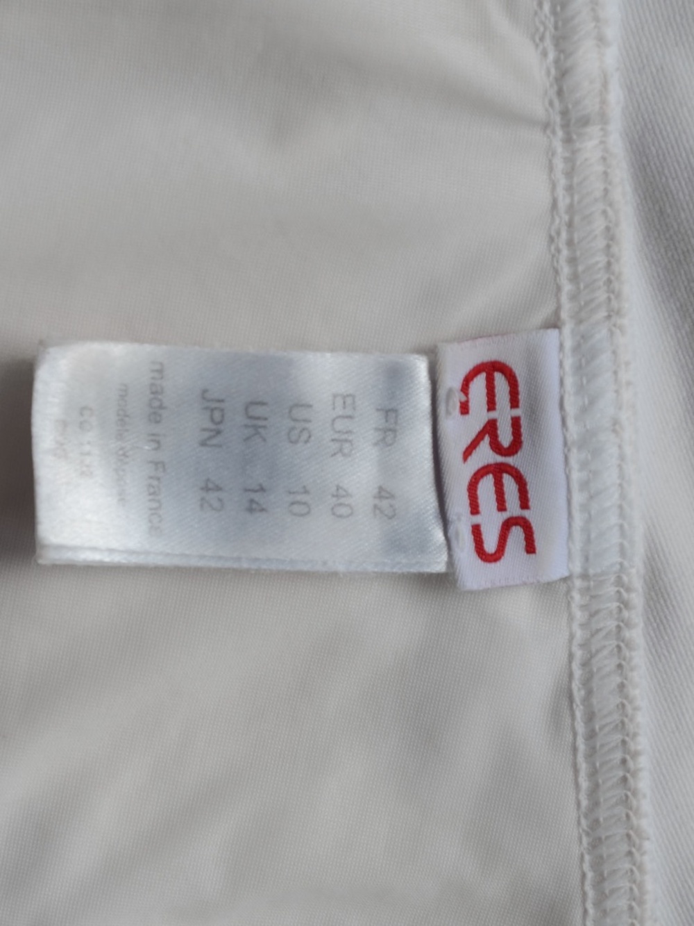ERES Les Permanents Asia paneled swimsuit White Scoop Neck One-Piece - Picture 6 of 11